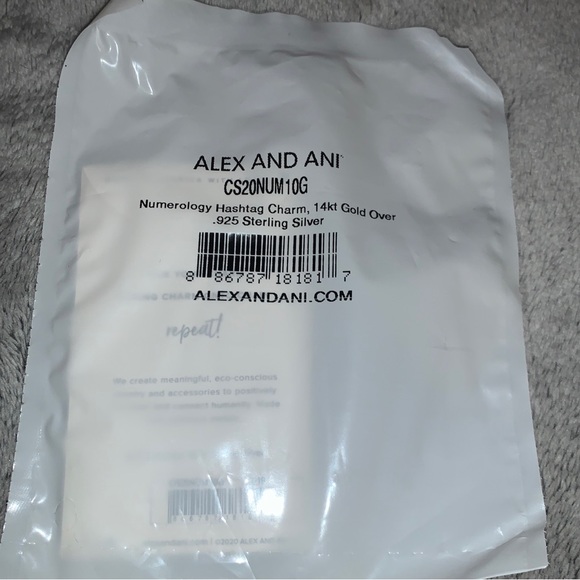 COPY - ALEX AND ANI Hashtag "#" Slider Charm, Gold over 925 Silver, New & Sealed - Picture 4 of 4